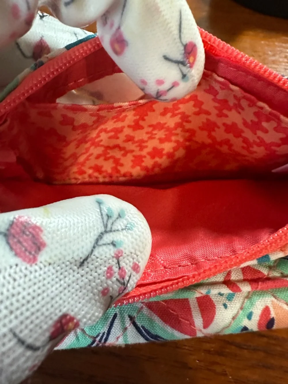 Vera Bradley Coral & Mint Quilted Fish Print Wallet - Picture 5 of 7